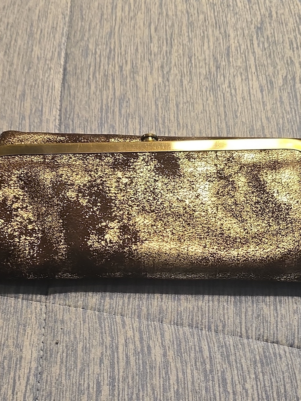 HOBO Metallic Gold Frame Clutch